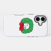 Peanuts | Snoopy Kerstkrans iPhone 16 Hoesje (Achterkant horizontaal)