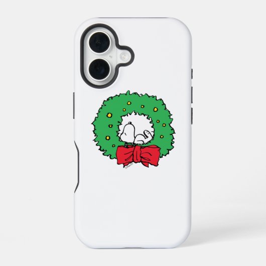 Peanuts | Snoopy Kerstkrans iPhone 16 Hoesje (Achterkant)