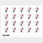 Peanuts | Snoopy Kerstman Ronde Sticker (Vel)