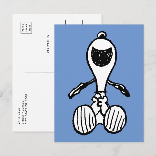 Peanuts | Snoopy lacht Briefkaart (Voorkant / Achterkant)