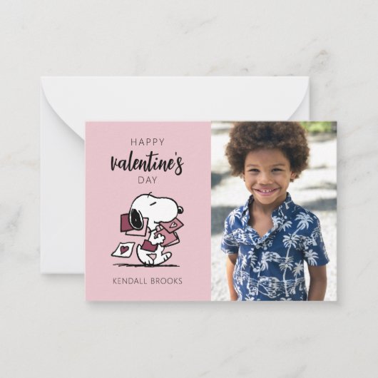Peanuts | Snoopy levert Valentijnse  Notitiekaartje (Voorkant)