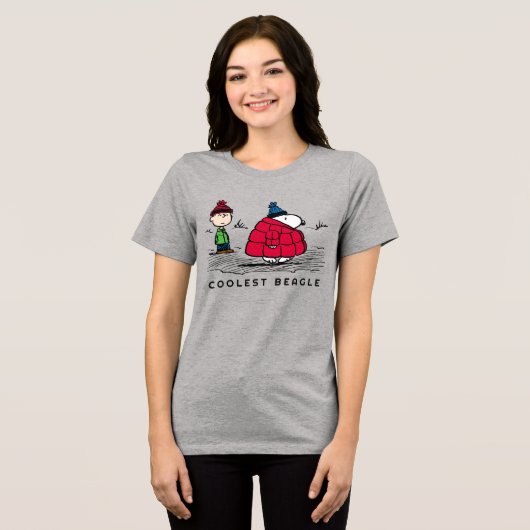 Peanuts | Snoopy & Linus Gevulde Jas Tri-Blend Shirt (Voorkant volledig)