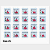 Peanuts | Snoopy & Linus met dons gevulde jas Vierkante Sticker (Vel)