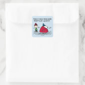 Peanuts | Snoopy & Linus met dons gevulde jas Vierkante Sticker (Tas)