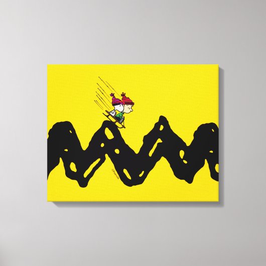 Peanuts | Snoopy & Linus Sled Ride Canvas Afdruk (Voorkant)