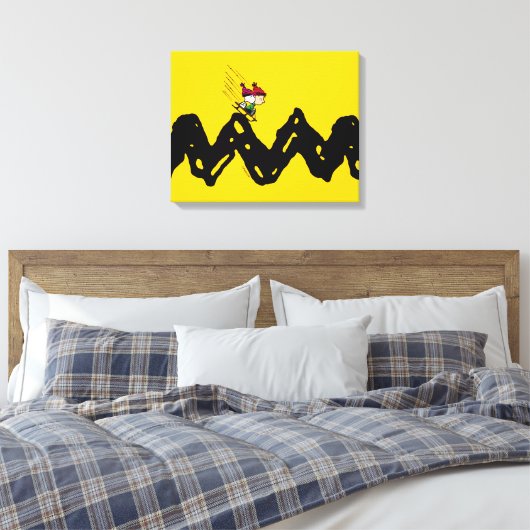Peanuts | Snoopy & Linus Sled Ride Canvas Afdruk (Insitu (Slaapkamer))