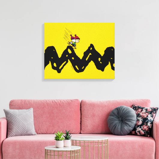 Peanuts | Snoopy & Linus Sled Ride Canvas Afdruk (Insitu (Woonkamer))