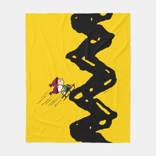 Peanuts | Snoopy & Linus Sled Ride Fleece Deken (Voorkant)