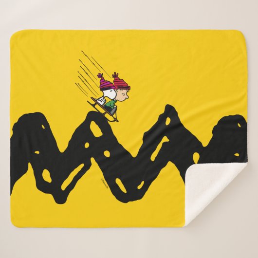 Peanuts | Snoopy & Linus Sled Ride Sherpa Deken (Voorkant (horizontaal))
