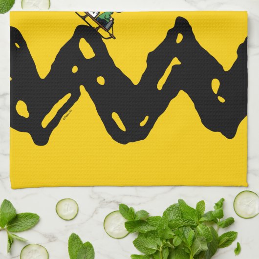 Peanuts | Snoopy & Linus Sled Ride Theedoek (Gevouwen)