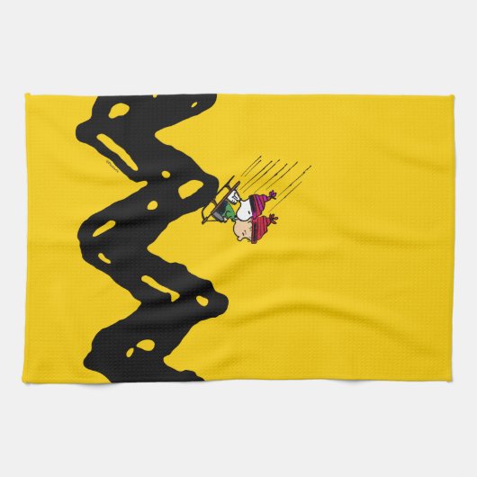 Peanuts | Snoopy & Linus Sled Ride Theedoek (Horizontaal)