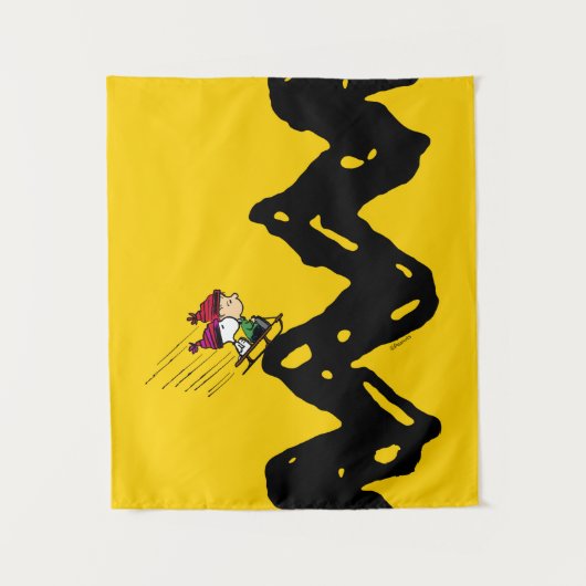 Peanuts | Snoopy & Linus Sled Ride Wandkleed (Voorkant)