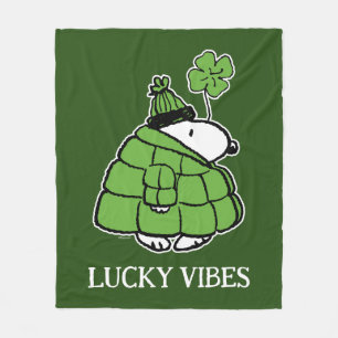Peanuts Snoopy Lucky Clover Fleece Deken