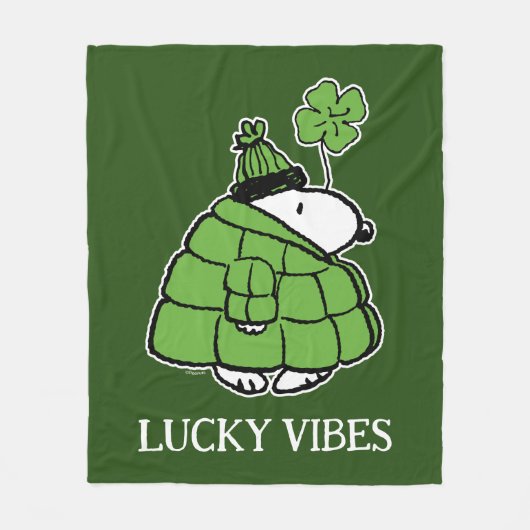 Peanuts | Snoopy Lucky Clover Fleece Deken (Voorkant)