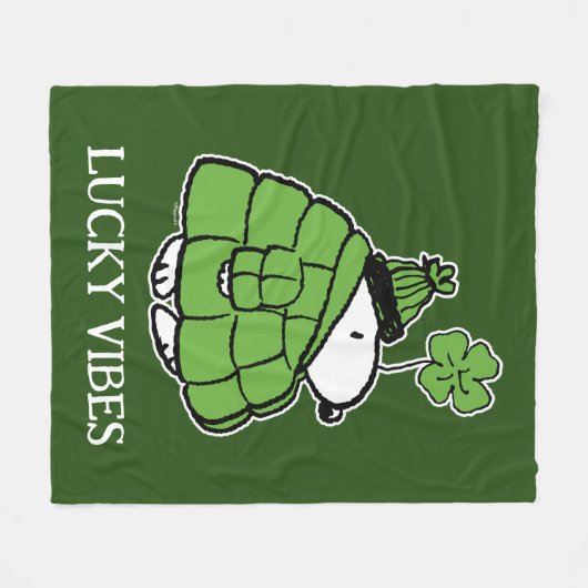 Peanuts | Snoopy Lucky Clover Fleece Deken (Voorkant (Horizontaal))