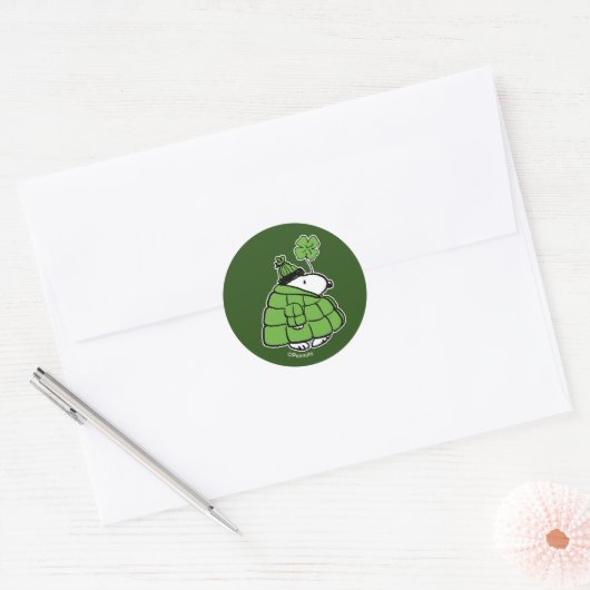 Peanuts | Snoopy Lucky Clover Ronde Sticker (Envelop)