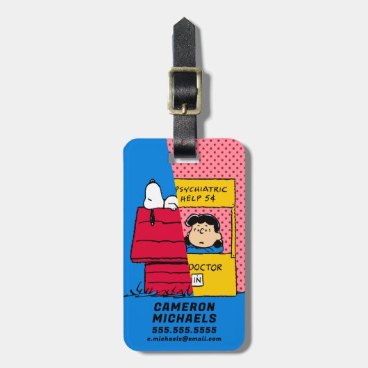 Peanuts | Snoopy & Lucy half & half Bagagelabel (Voorkant verticaal)