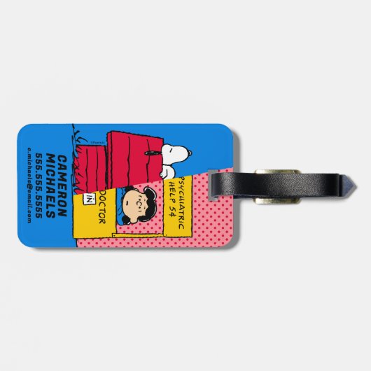 Peanuts | Snoopy & Lucy half & half Bagagelabel (Achterkant horizontaal)