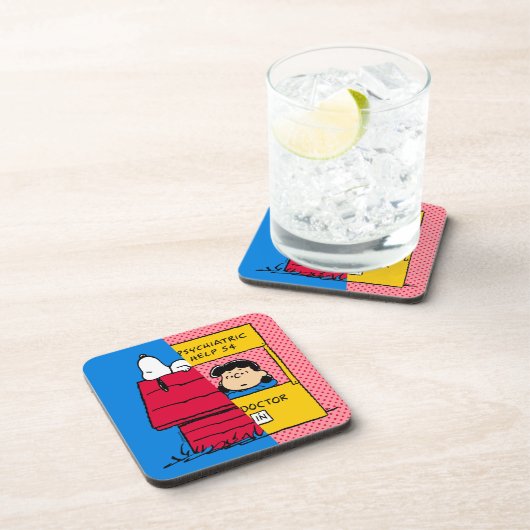 Peanuts | Snoopy & Lucy half & half Bier Onderzetter (Rechterzijde)