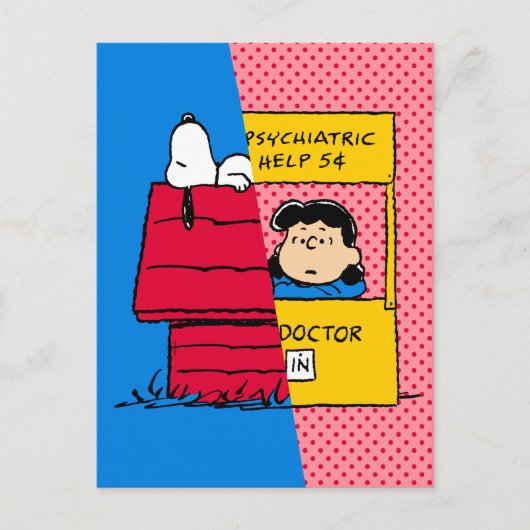 Peanuts | Snoopy & Lucy half & half Briefkaart (Voorkant)