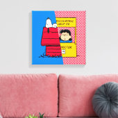 Peanuts | Snoopy & Lucy half & half Canvas Afdruk (Insitu (Woonkamer))