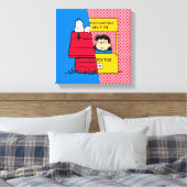 Peanuts | Snoopy & Lucy half & half Canvas Afdruk (Insitu (Slaapkamer))