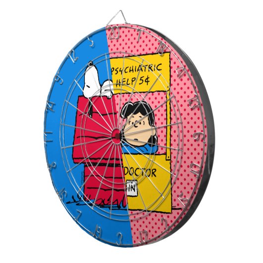 Peanuts | Snoopy & Lucy half & half Dartbord (Voorkant Rechts)