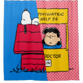 Peanuts | Snoopy & Lucy half & half Douchegordijn (Voorkant)