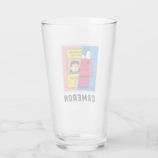 Peanuts | Snoopy & Lucy half & half Glas (Achterkant)