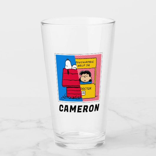 Peanuts | Snoopy & Lucy half & half Glas (Voorkant)