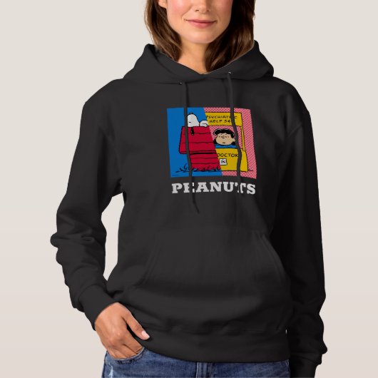 Peanuts | Snoopy & Lucy half & half Hoodie (Voorkant)