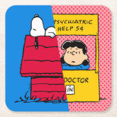 Peanuts | Snoopy & Lucy half & half Kartonnen Onderzetters (Voorkant)