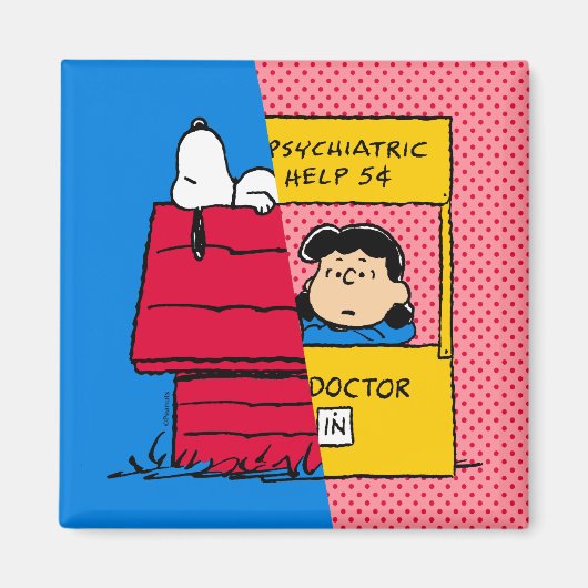 Peanuts | Snoopy & Lucy half & half Magneet (Voorkant)