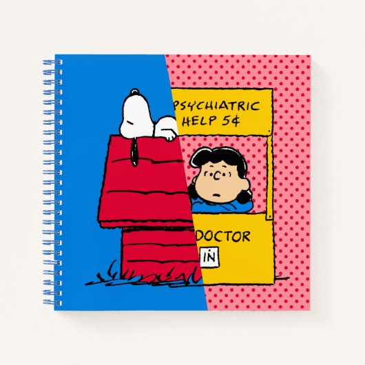 Peanuts | Snoopy & Lucy half & half Notitieboek (Voorkant)