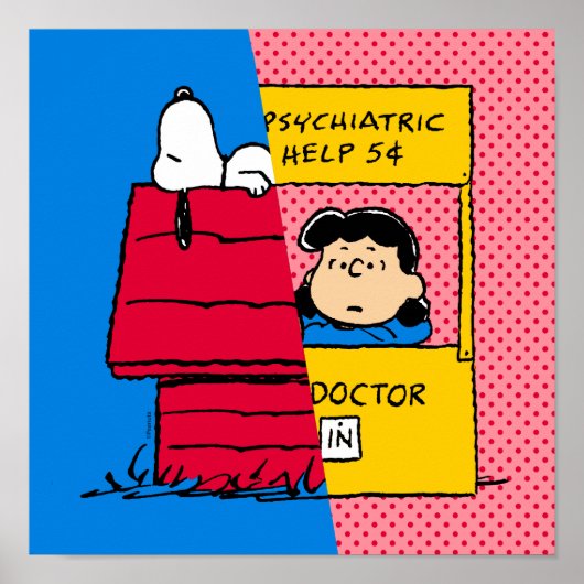 Peanuts | Snoopy & Lucy half & half Poster (Voorkant)