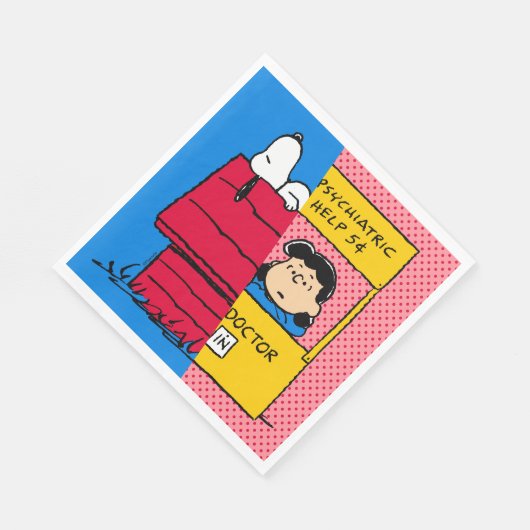 Peanuts | Snoopy & Lucy half & half Servet (Hoek)