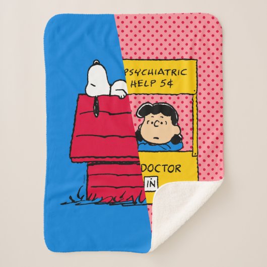 Peanuts | Snoopy & Lucy half & half Sherpa Deken (Voorkant)