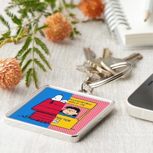 Peanuts | Snoopy & Lucy half & half Sleutelhanger (Zijkant)