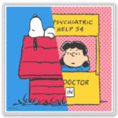 Peanuts | Snoopy & Lucy half & half Sticker (Voorkant)