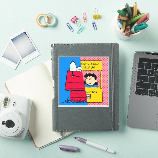 Peanuts | Snoopy & Lucy half & half Sticker (iPad Cover)
