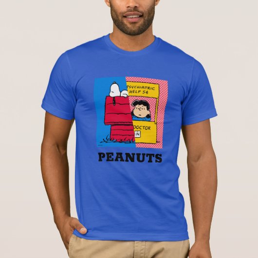 Peanuts | Snoopy & Lucy half & half T-shirt (Voorkant)