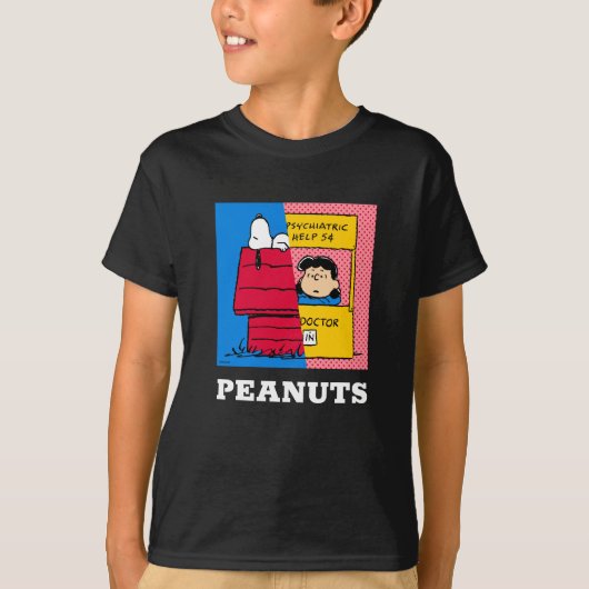 Peanuts | Snoopy & Lucy half & half T-shirt (Voorkant)