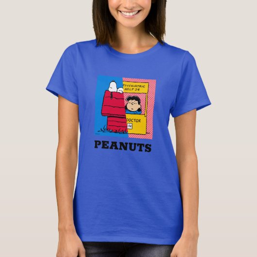 Peanuts | Snoopy & Lucy half & half T-shirt (Voorkant)