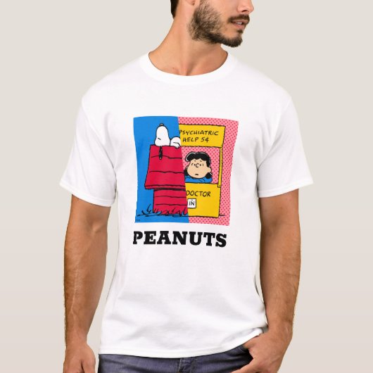 Peanuts | Snoopy & Lucy half & half T-shirt (Voorkant)