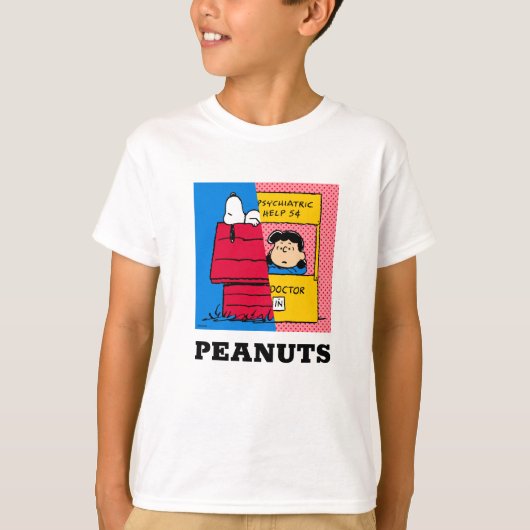 Peanuts | Snoopy & Lucy half & half T-shirt (Voorkant)