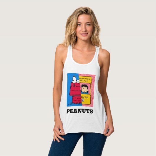 Peanuts | Snoopy & Lucy half & half Tanktop (Volledige Voorkant)