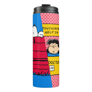 Peanuts   Snoopy & Lucy half & half Thermosbeker