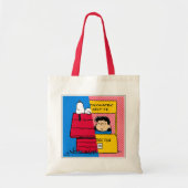 Peanuts | Snoopy & Lucy half & half Tote Bag (Voorkant)