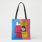 Peanuts | Snoopy & Lucy half & half Tote Bag (Voorkant)