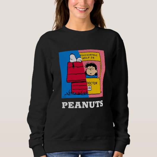 Peanuts | Snoopy & Lucy half & half Trui (Voorkant)